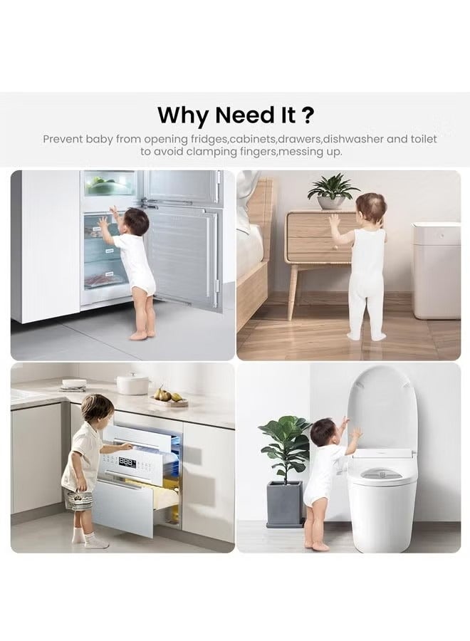2 PCS Refrigerator Door Lock With Key, Child Proof Fridge Door Lock for Kitchen Freezer, Cabinets and Drawers, Air Oven Air Fryer, Closets, Windows - Image 2