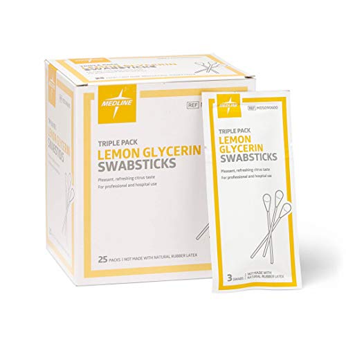 Medline Lemon Glycerin Swabsticks, Swabs for Dry Mouth, 750 Count - Image 1