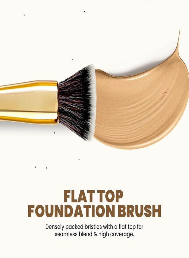 Artist's Arsenal Professional Foundation Flat make up Brush | Feather Soft Touch | Precise Synthetic Bristle | Luxe Packaging flat straight makeup brush (Golden)-sh7711 - Image 2