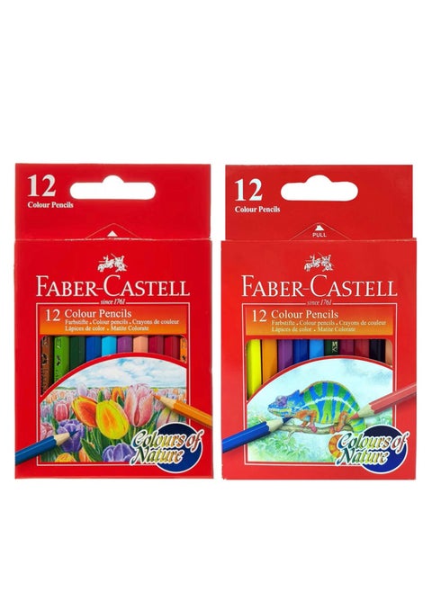 Faber-Castell 12 Colour Pencils MultiColour. Pack Of 2.