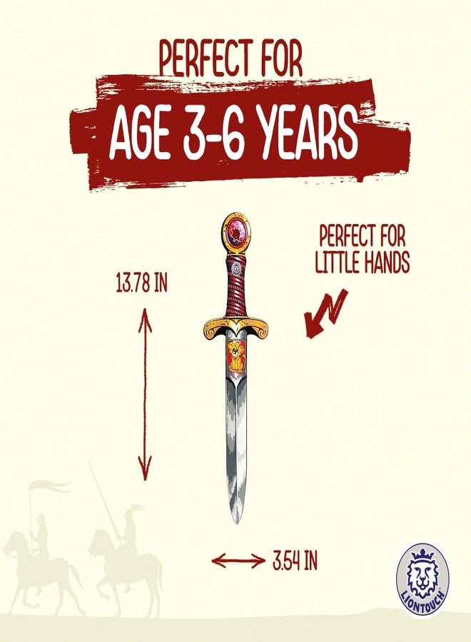Liontouch - Mini Lion Foam Sword, Red | Toy for Toddler Boys Aged 3-6 Years - 13.8 in | Medieval Pocket Dagger with Gemstone for Pretend Play | Safe Weapons & Knight Costume Accessories Dress Up - Image 3