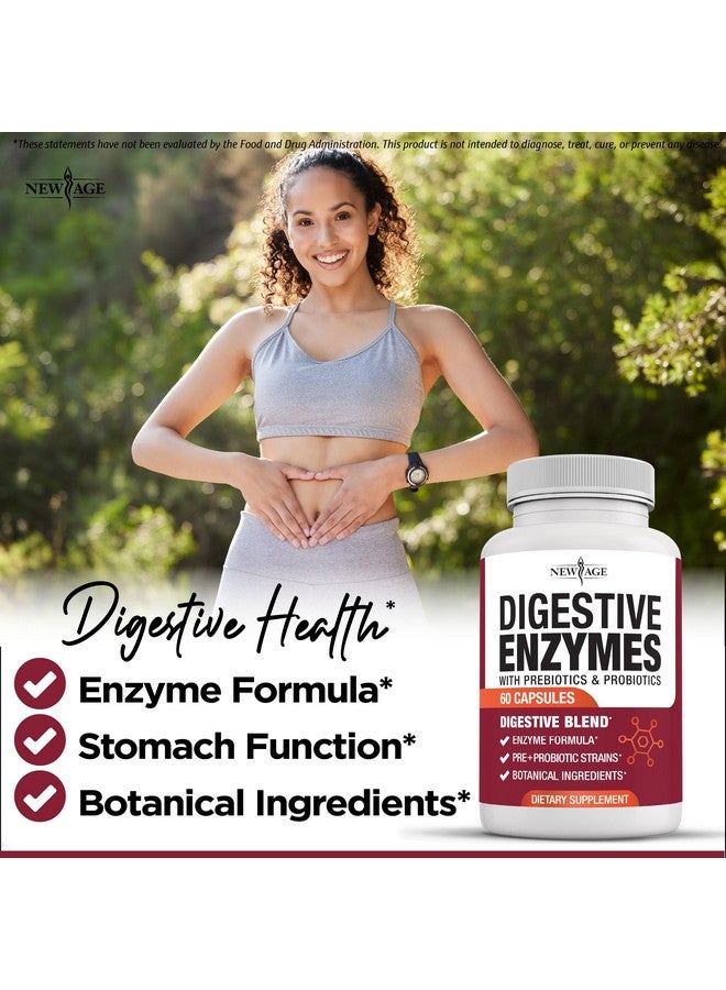 NEW AGE Digestive Enzymes for Gut Health - Probiotic Multi Enzymes with Prebiotics and Probiotics with Lipase for Women and Men for Digestive Health, Daily Enzymes for Digestion - 120 Count - Image 4