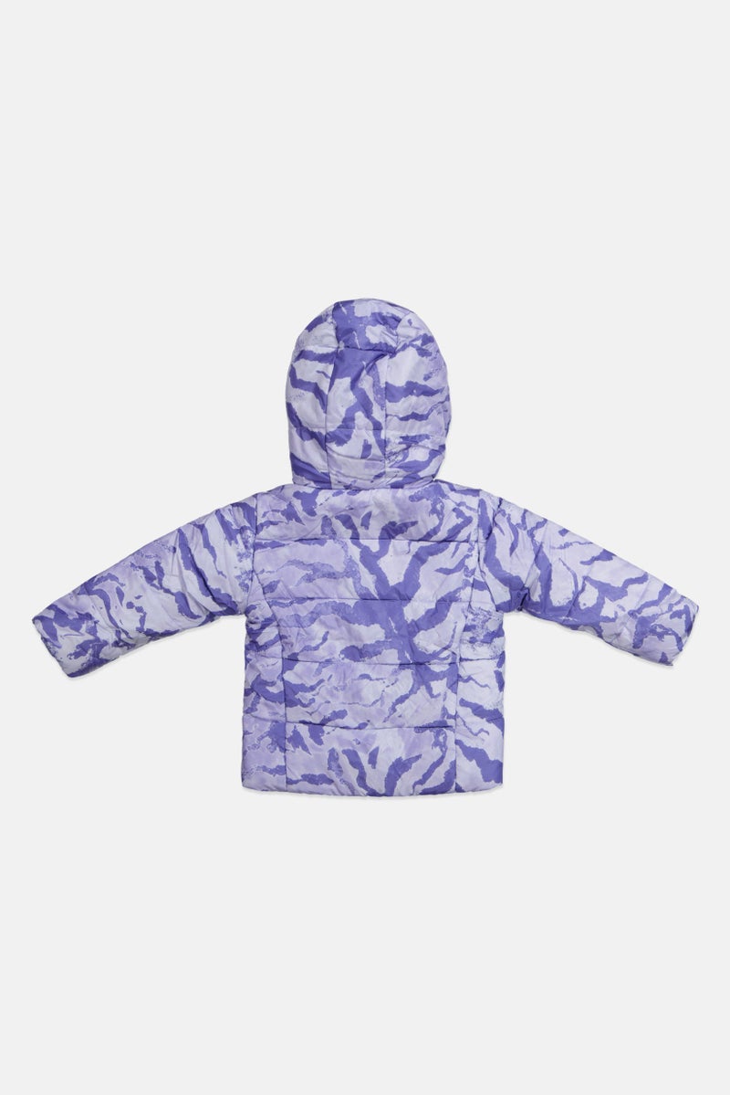 Kensie Girl Toddlers Girl Camouflage Print Puffer Jacket, lavender  - Image 2