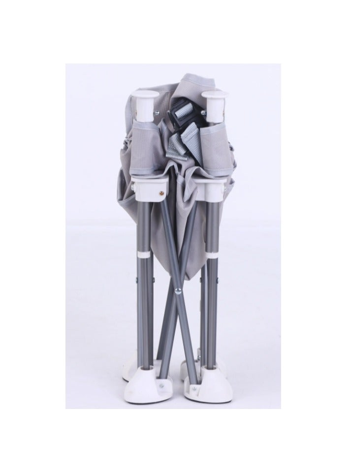 Baby Seat Booster High Chair, Space Saver High Chair, Portable High Chair, Folding Booster Feeding Chair, with Travel Bag (Grey) - Image 4