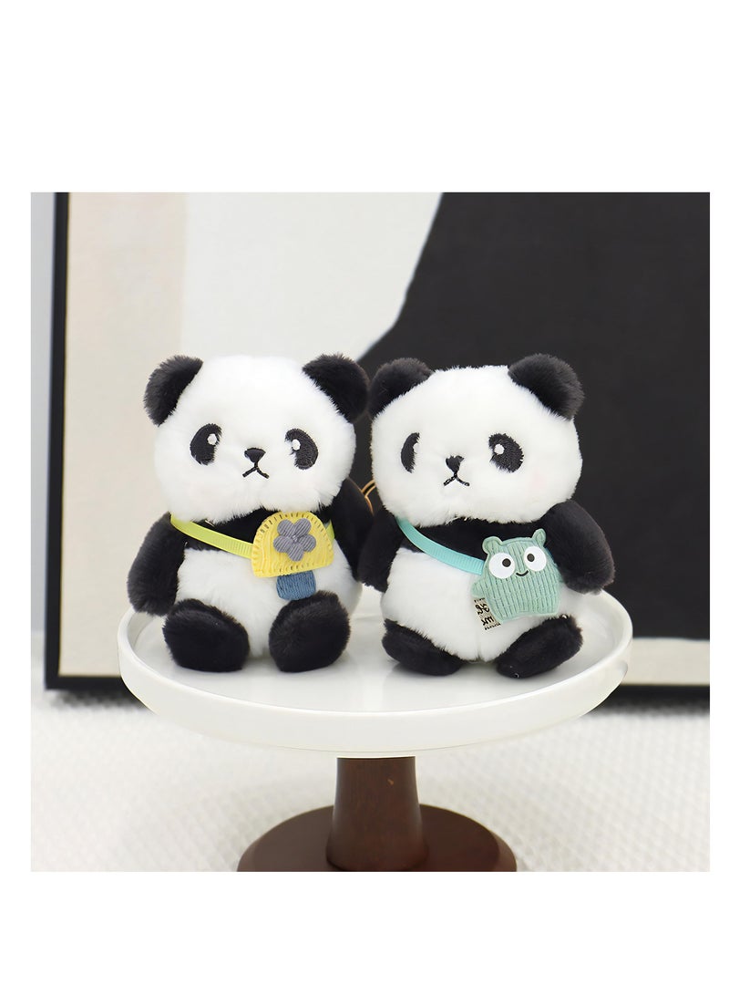 SYOSI Panda Kawaii Plush Toy Keychain, 2PCS Fluffy and Soft Cute Pendant for Car Key Handbag Backpack Furry Animals Keyring, Convenient Snap Closure, Appropriate Size, Kids Gifts Couple Gifts Ideas  - Image 2