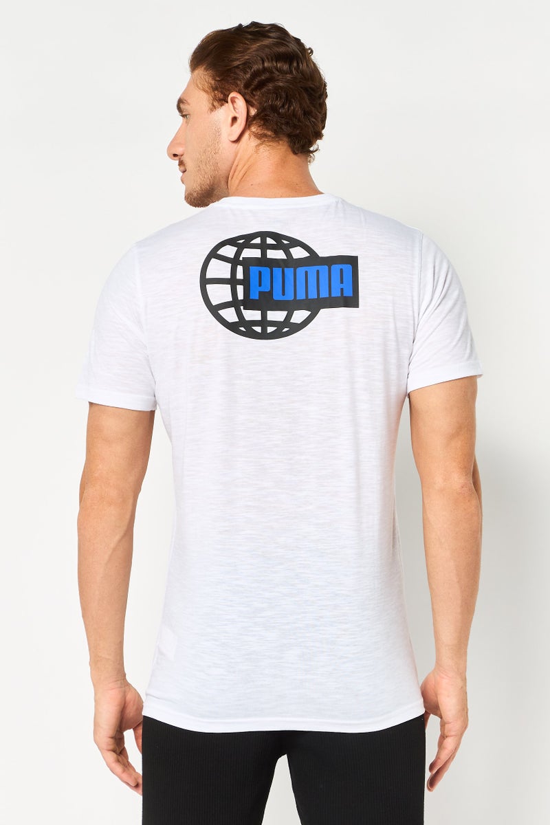 PUMA تي شيرت تدريب قصير الأكمام للرجال، رياضي، أبيض - Image 3