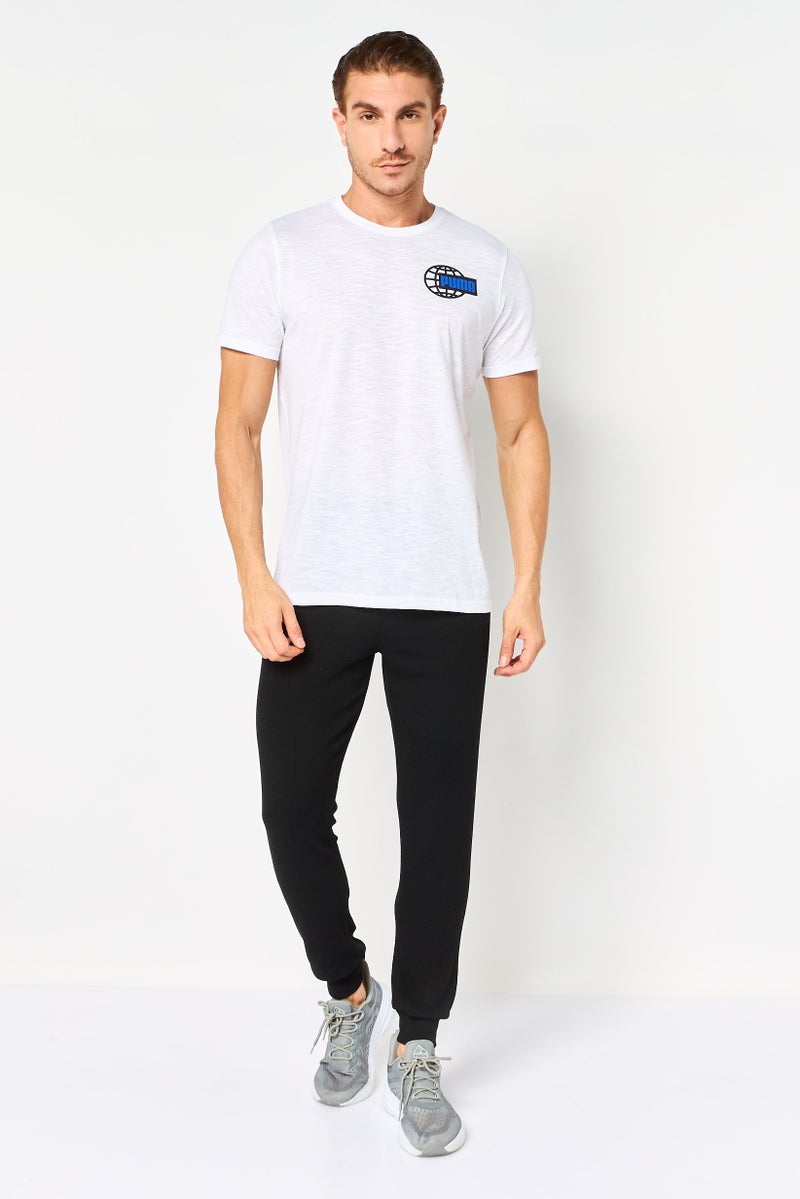 PUMA تي شيرت تدريب قصير الأكمام للرجال، رياضي، أبيض - Image 2