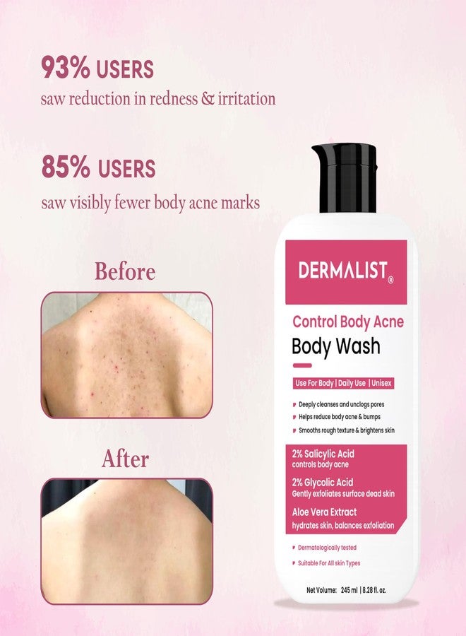 Dermalist 2% Salicylic Acid Body Wash | Gentle Exfoliating Shower Gel | Removes Tan | Prevents Body Acne & Bumpy Skin | Deep Cleanse | For Men & Women | 245 ml - Image 3