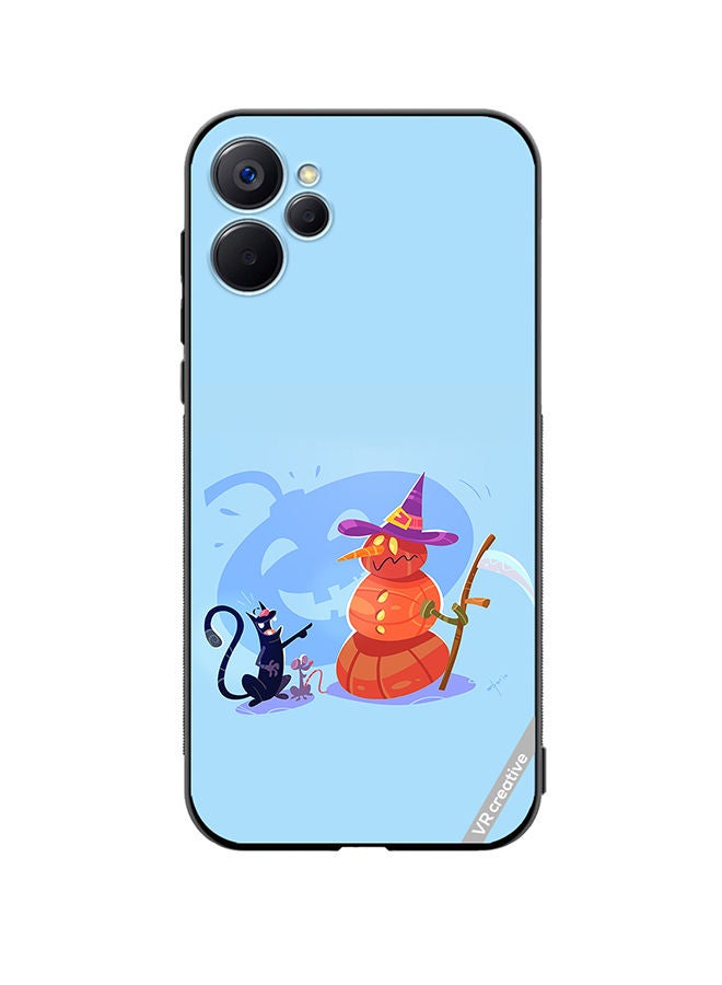 VR CREATIVE Protective Case Cover For Realme 9i 5G Halloween Cat Design Multicolour - Image 1