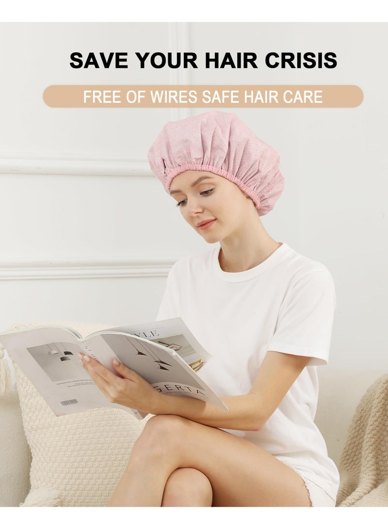 Peachjoy 2 Pieces Heat Cap for Deep Conditioning, Conditioning Cap Made of Aluminum Foil for Home and Salon Use, Hair Dyeing And Hot Oil Treatment Tools（ Pink ） - Image 2