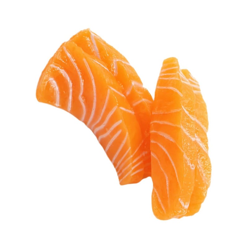 2 Realistic Salmon Slice Models Sashimi Decor for Home Restaurant Display Fish Prop - Image 2