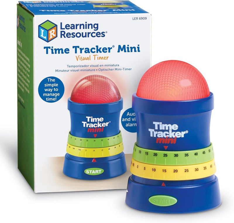 Learning Resources Time Tracker Mini Visual Timer, Classroom Timer, Hand Washing Timer, Auditory and Visual Cue, Ages 3+ - Image 1