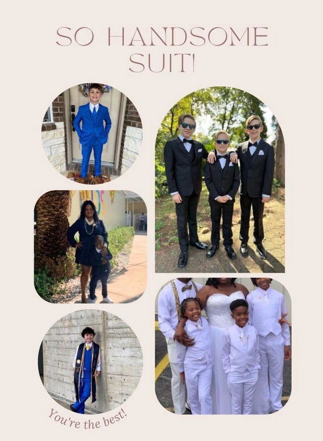 Addneo Boys Navy Blue Suits for Kids Outfit 5 Piece Toddler Boy Silm Fit Suit Tuxedo Size 12 - Image 5