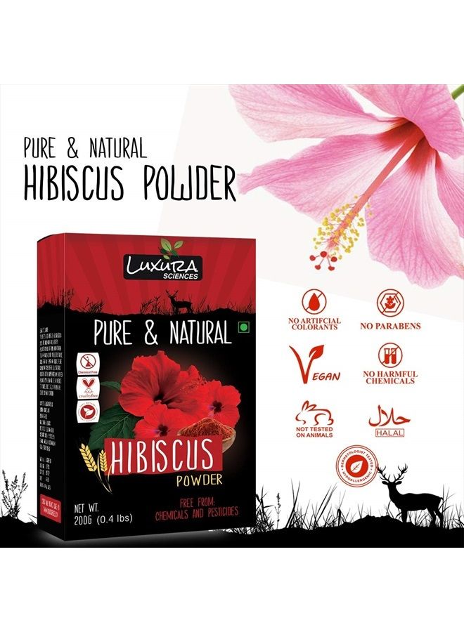 Luxura Sciences Hibiscus Powder For Hair Growth 200 Grams, Hibiscus Flower Powder Natural for winter special. - Image 2