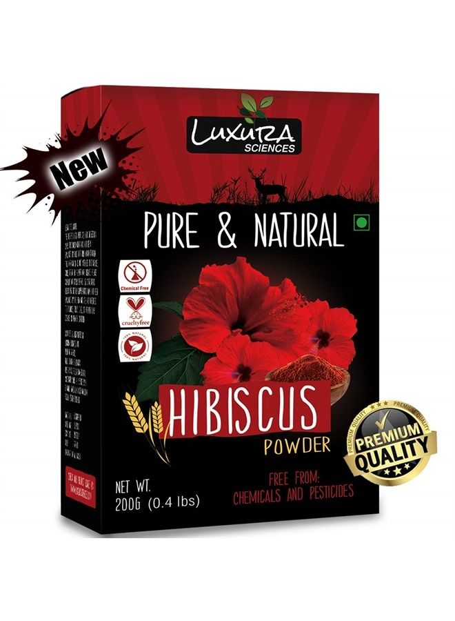 Luxura Sciences Hibiscus Powder For Hair Growth 200 Grams, Hibiscus Flower Powder Natural for winter special. - Image 1