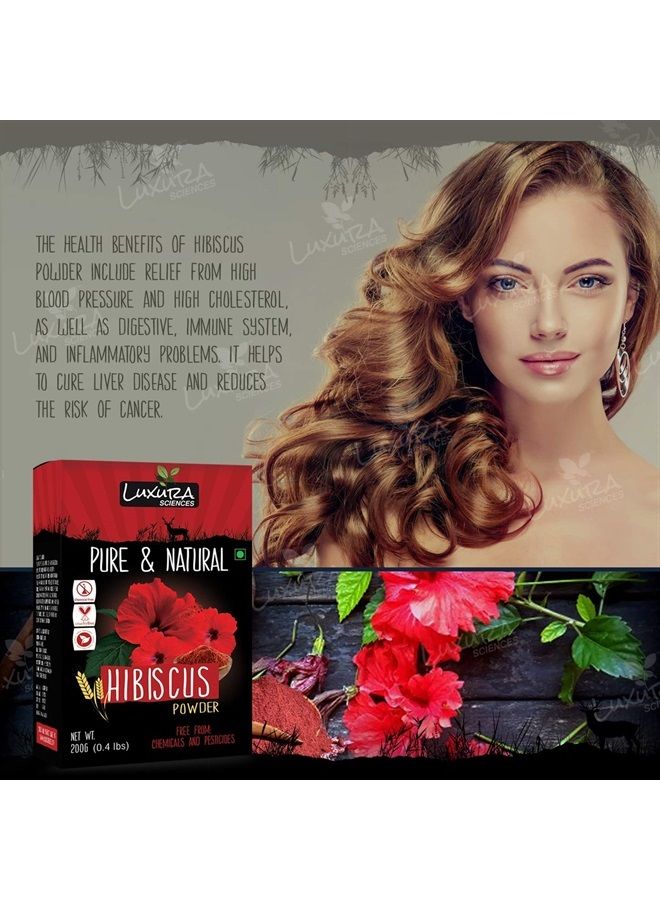 Luxura Sciences Hibiscus Powder For Hair Growth 200 Grams, Hibiscus Flower Powder Natural for winter special. - Image 5
