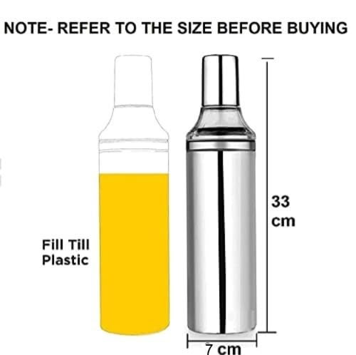 STEEPLE® Steel Oil Dispenser 1 litre | Oil Container | Oil Bottle | Storage Organizer | Pot | Cooking Oil Dispenser For Kitchen Set & Resturant 1000ml Pack Of 2 - Image 3