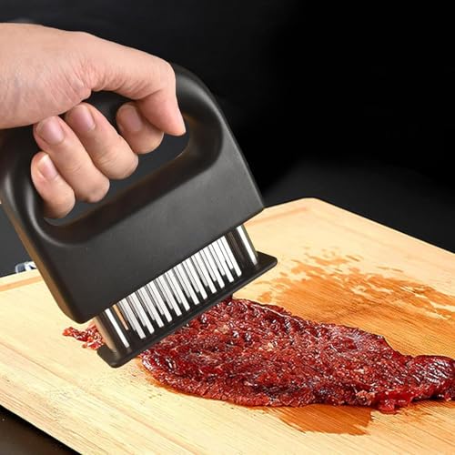BENCI Tenderizer Needle, 4.94 Inch Meat Needle, Stainless Steel Meat Tenderizer with Needle, Anti-Rust Nails Meat, Meat Pounder with Rubber Comfort Grip Handle for Chicken Beef Duck Pork - Image 4