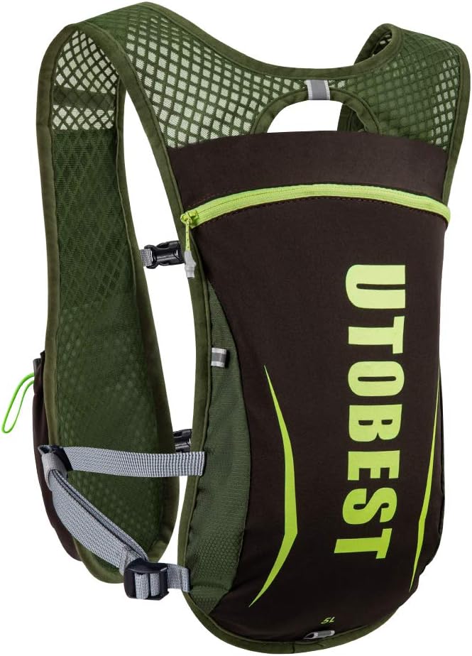 UTOBEST Running Vest, 5L Hydration Vest Lightweight, Breathable and Sweatproof Running Backpack, Adjustable Running Hydration Vest for Trail Running Marathon Race Jogging Cycling - Image 3