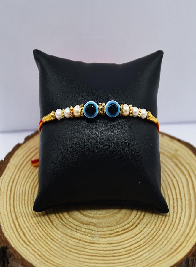 Natali Traders Evil Eye Rakhi Set of 10 - Rakhi for Brother with Roli Chawal Chopra - Good Luck Charms - Designer Rakhee - Stone Rakhis - Image 3