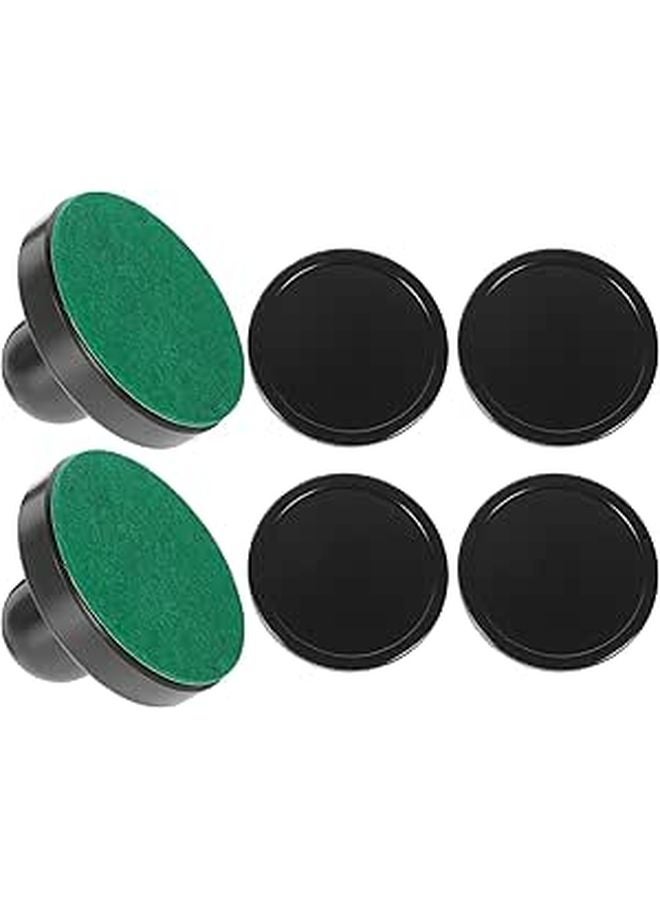 Air Hockey Pucks and Pushers Set with Felt Covers for Home Game Tables