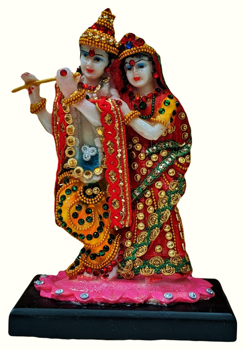 Sacred Blessings Resin Lord Radha Krishna Idol Statue Gift Showpiece (12.5 x 8.5 x 18) cm, Multicolour, 1 Piece - Image 2