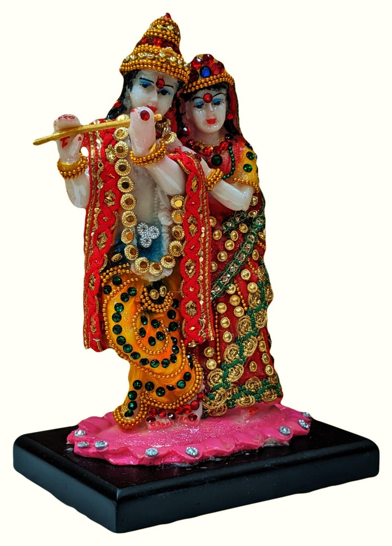 Sacred Blessings Resin Lord Radha Krishna Idol Statue Gift Showpiece (12.5 x 8.5 x 18) cm, Multicolour, 1 Piece - Image 3