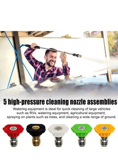 SYOSI Pressure Washer Adapter, Quick Connect Adapter with 5 Power Nozzle Tips Multiple Degrees, 1/4'' Quick Connect Female Fitting, for Karcher K Series K2 K3 K4 K5 K6 K7  - Image 3
