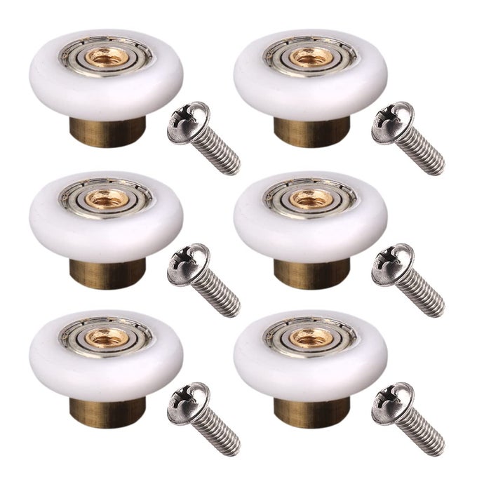 6 PCS SHOWER DOOR ROLLERS WHEELS BATHROOM GLASS DOOR REPLACEMENT PART RUNNER SLIDING SHOWER DOOR ROLLER WHEELROLLER 19MM