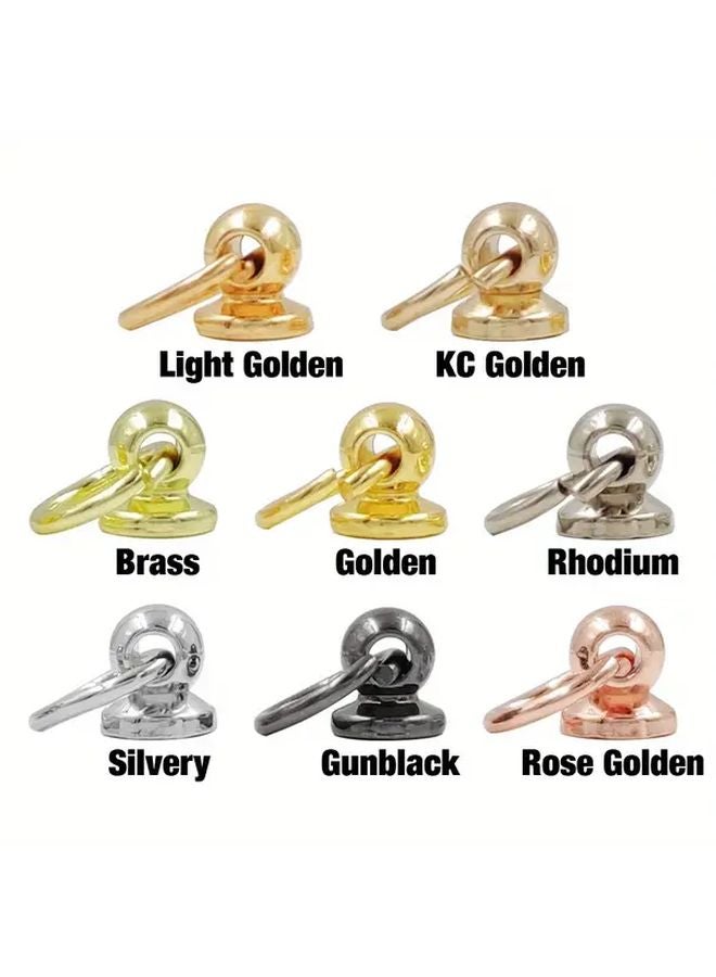10 قطعة من براغي ريفيت KC Golden ذات الرأس المستدير مقاس 8 مم مع مقبض على شكل O للحرف الجلدية والأعمال اليدوية DIY - Image 4