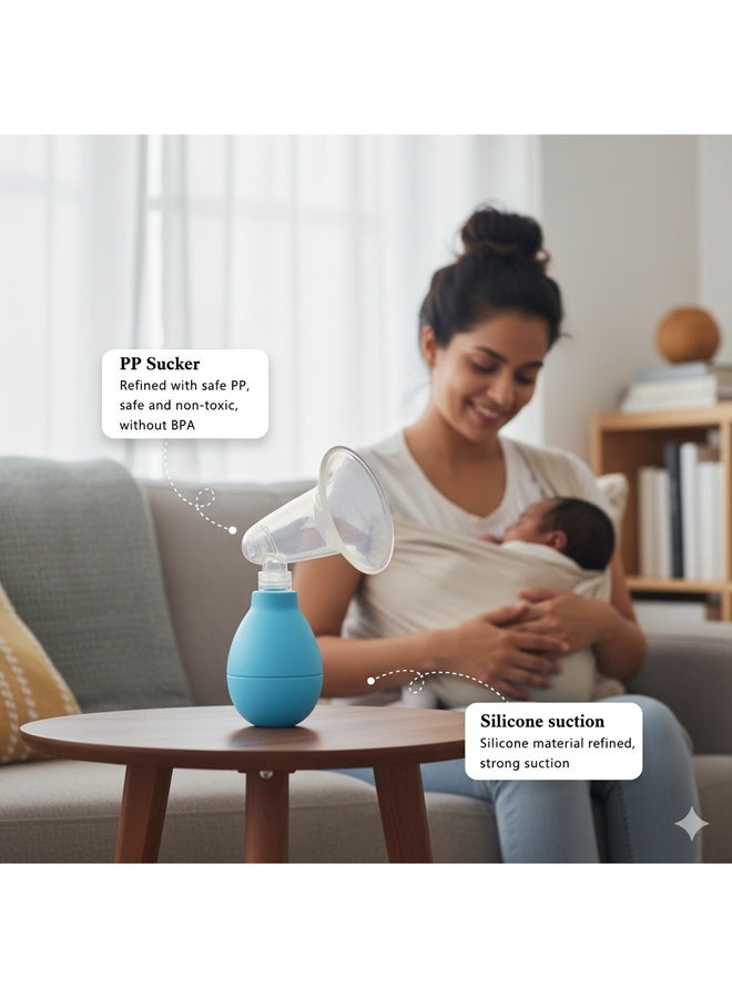 Momeasy مضخة العناية بالثدي - محمولة وخفيفة الوزن، خالية من BPA 45801 أزرق - Image 2