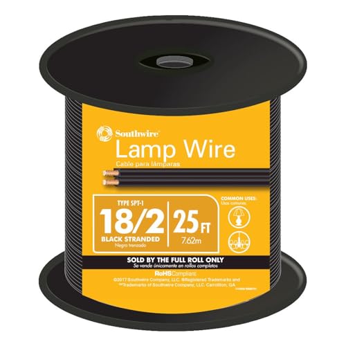 Southwire 55798121 25 ft. 18/2 Gold Stranded CU SPT-1 Lamp Wire - Image 2