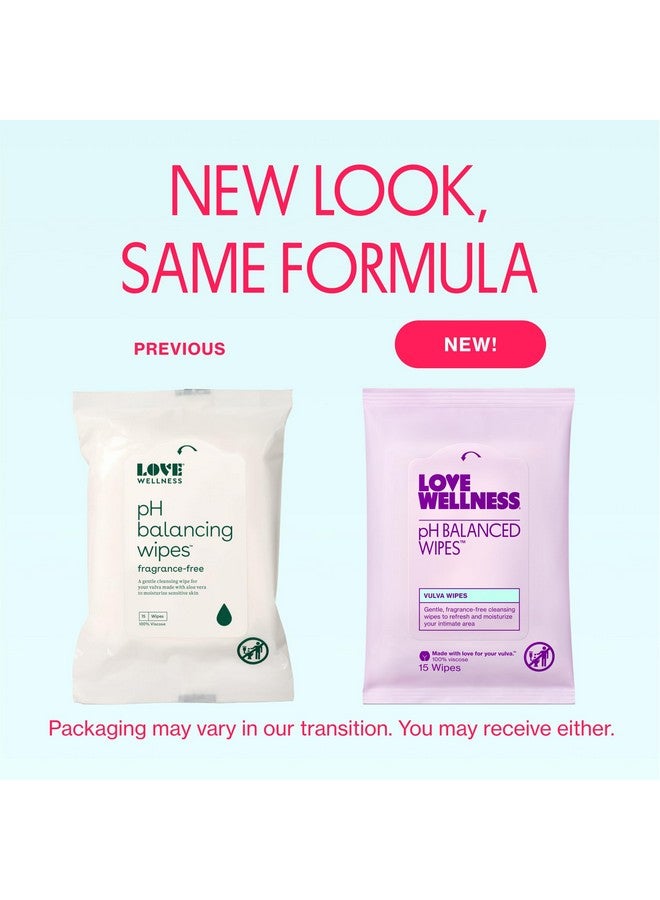 Love Wellness pH Balancing Wipes for Women | Fragrance-Free | Vulva Cleanser for Balanced pH, Intimate Health & Hygiene | Non-Irritating with Aloe Vera for Sensitive Skin | Travel Size | 3-Pack - Image 2