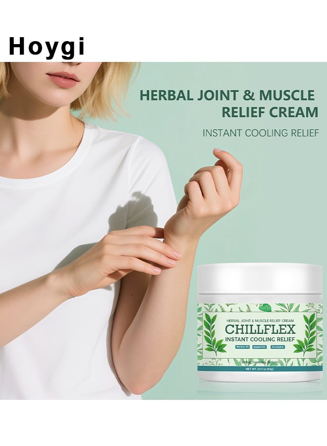 Hoygi CHILLFLEX Instant Cooling Relief, Herbal Joint & Muscle Relief Cream, Menthol Soothing Cream, Instant Cooling Relief Cream, Herbal Menthol Soothing Gel, Fast-Acting Relief Creams For Muscle & Joint Discomfort, Joint Activities Throughout The Body, 99G - Image 4