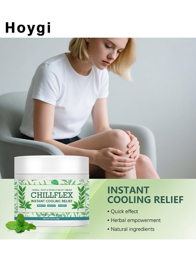 Hoygi CHILLFLEX Instant Cooling Relief, Herbal Joint & Muscle Relief Cream, Menthol Soothing Cream, Instant Cooling Relief Cream, Herbal Menthol Soothing Gel, Fast-Acting Relief Creams For Muscle & Joint Discomfort, Joint Activities Throughout The Body, 99G - Image 5