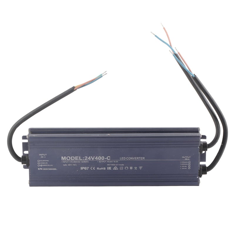 Folany محول طاقة LED فولاني 400 مقاوم للماء IP67، محول طاقة، جهد دخل AC170‑265V، خرج جهد منخفض لإضاءة LED، مشروع كمبيوتر، إضاءة خارجية (24V 16.6A) - Image 1