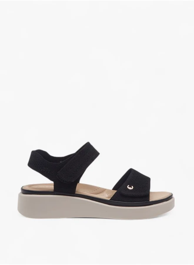 Le Confort Women Textured Sandals with Hook and Loop Closure