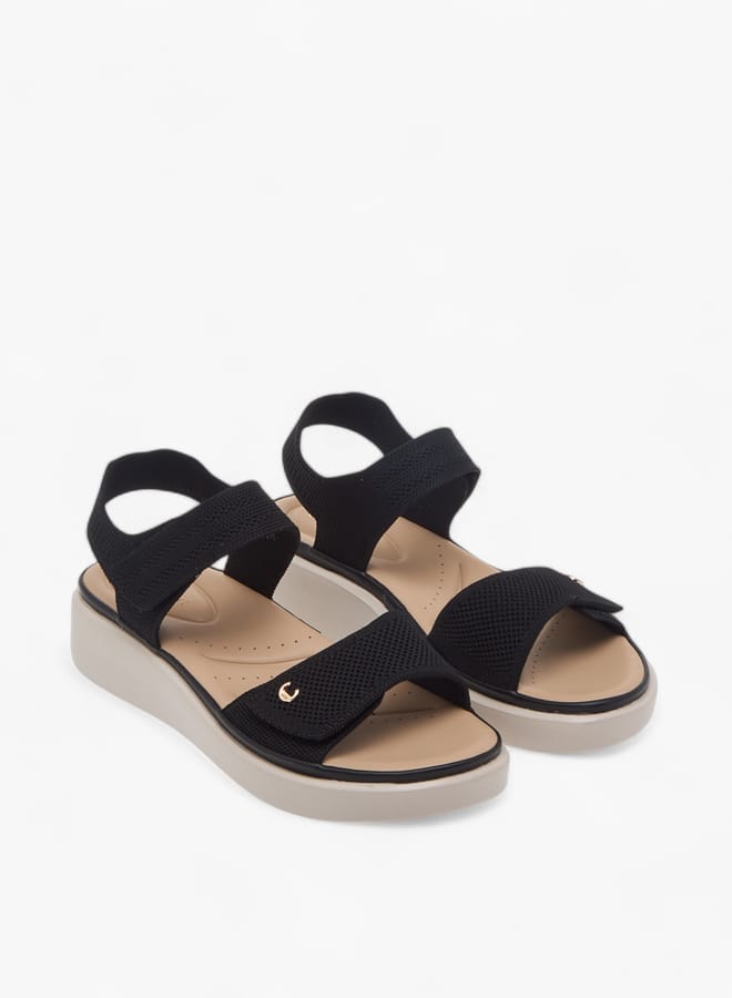 Le Confort Women Textured Sandals with Hook and Loop Closure  - Image 1