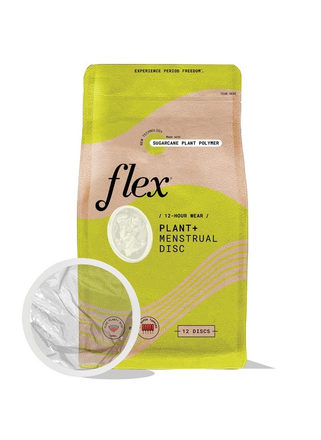 FLEX - Plant Plus Disc | Plant Based Disposable Period Discs | Tampon And Cup Alternative | Capacity Of 5 Super Tampons | Menstrual Disc Made With Sustainable Medical Grade Plant Polymers | 12 Count - Image 1