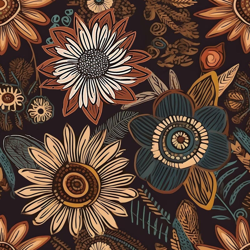 Laatse Boho Peel and Stick Wallpaper 17.5in x 393in Dark Floral Botanical Wall Paper Vinyl Waterproof Self-Adhesive Vintage Floral Contact Paper for Walls Drawers Bookcase Cabinets - Image 1