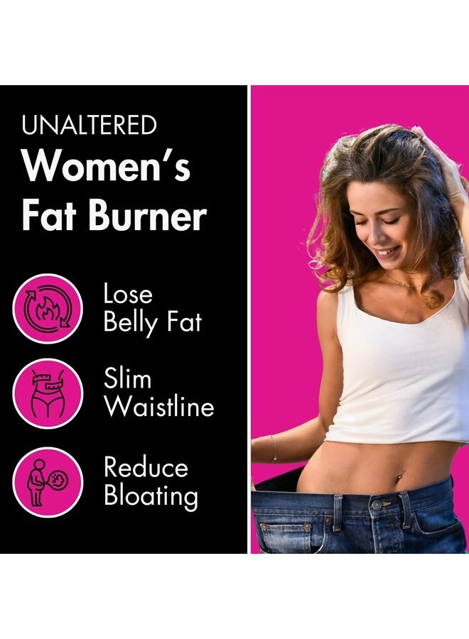 UNALTERED Belly Fat Burner for Women - Lose Stomach Fat, Reduce Bloating, & Avoid Hormonal Weight Gain - Supports Menopause, PMS, & other Hormone Balance Issues - Keto Diet Safe Weight Loss Supplement - 90 Ct - Image 2