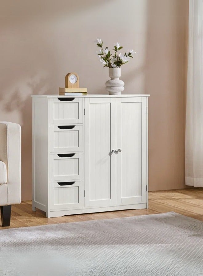 Generic Freestanding Bathroom Cabinet with 4 Drawers and Adjustable Shelf  - Image 1