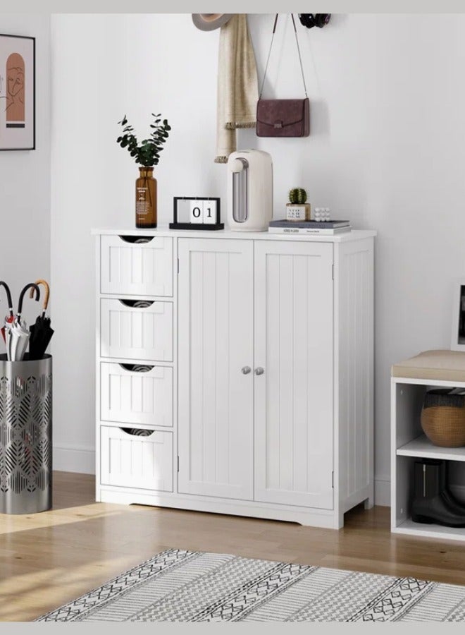 Generic Freestanding Bathroom Cabinet with 4 Drawers and Adjustable Shelf  - Image 2