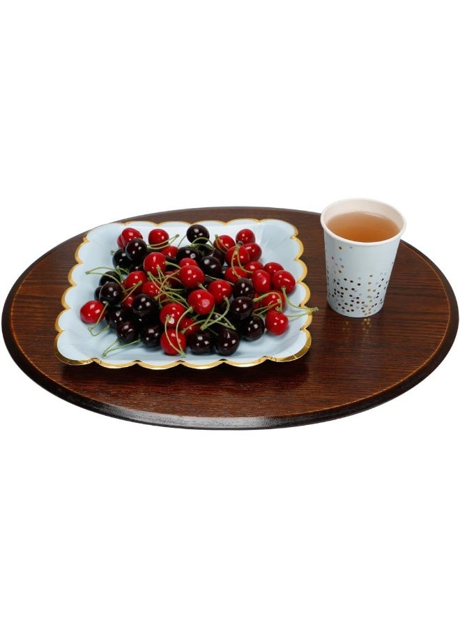 Geeklife Square Paper Plates with Sparkly Scalloped Gold Foil Border, 9 inch Paper Dessert Plates, Light Blue Decorative Party Plates Set, 20 count - Image 3