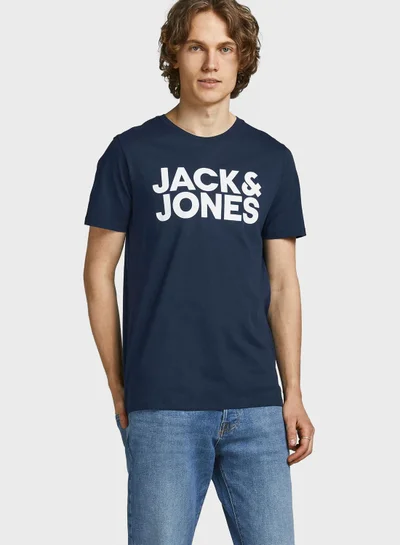 JACK & JONES Logo Slim Fit Crew Neck T-Shirt