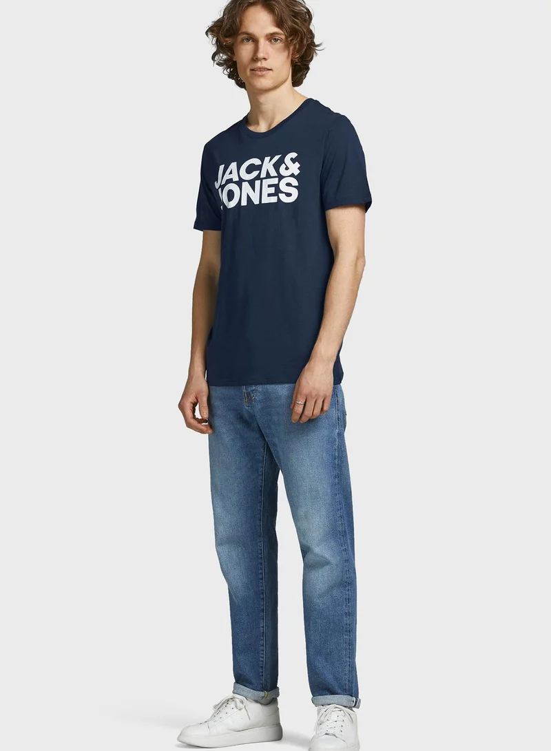 JACK & JONES Logo Slim Fit Crew Neck T-Shirt