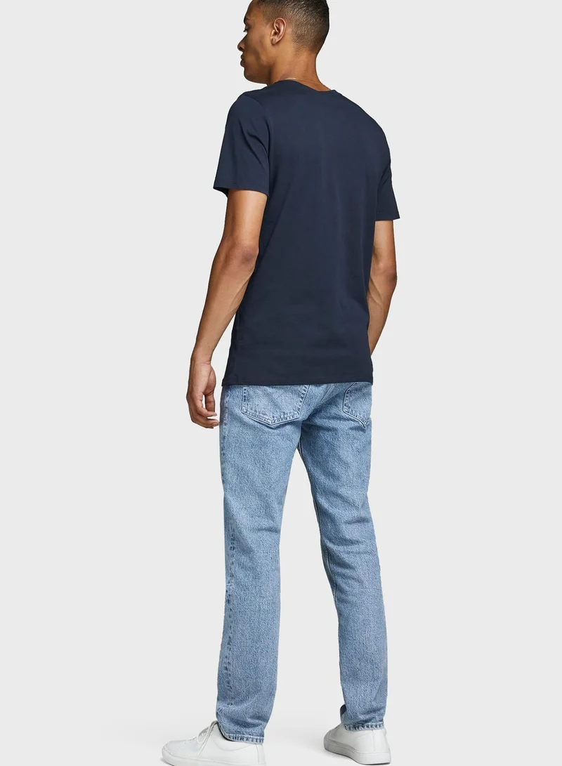 JACK & JONES Logo Slim Fit Crew Neck T-Shirt