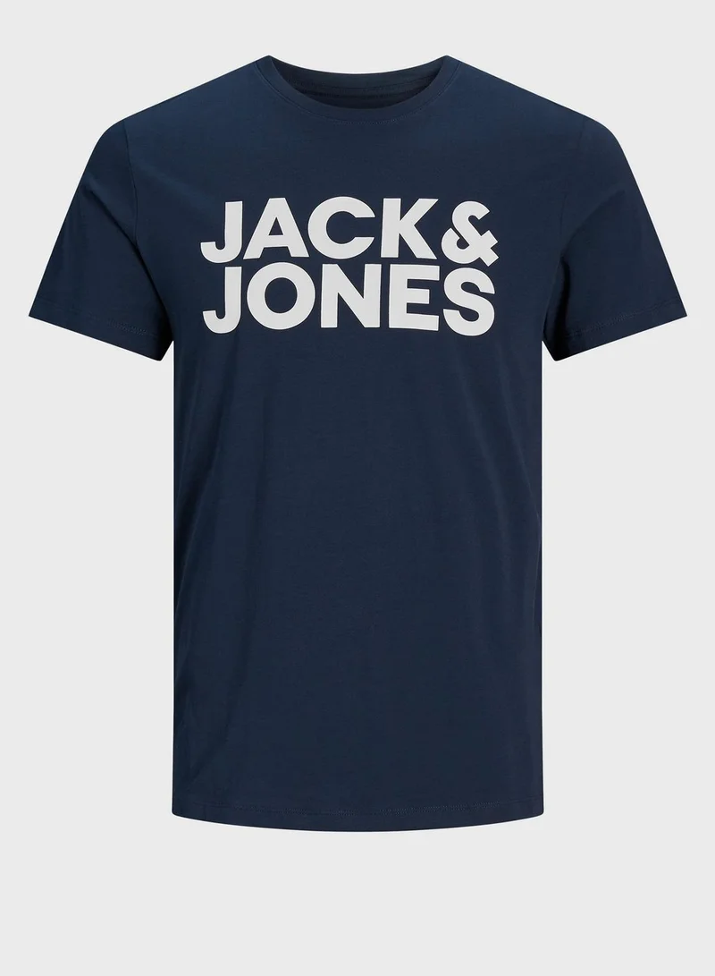 JACK & JONES Logo Slim Fit Crew Neck T-Shirt