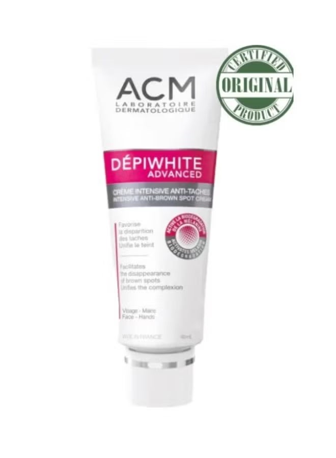 ACM Depiwhite Advanced Cream - Intensive Dark Spot Corrector & Brightening Moisturizer, 40ml - Reduces pigmentation and evens out skin tone