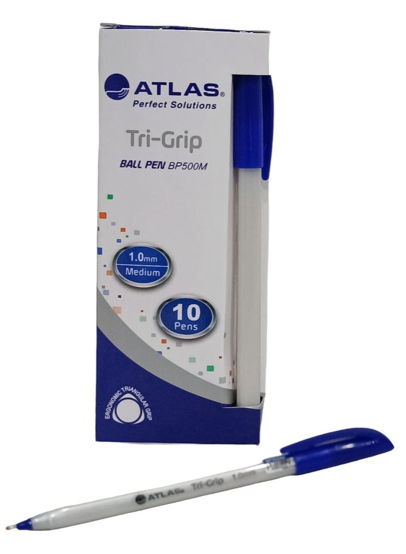 ATLAS 10-piece- Tri -Grip Ball Pen blue   medium  1.0mm - Image 2